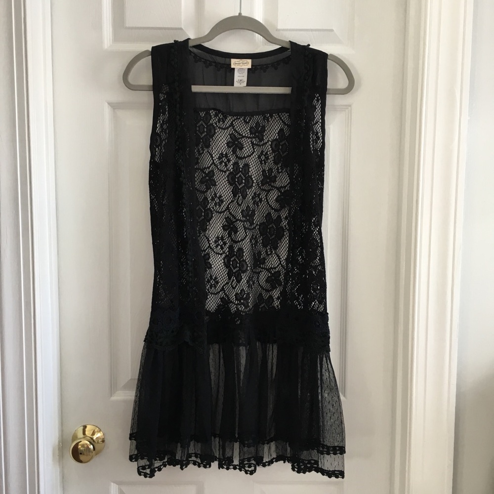 Black Lace Peplum Camisole, Lace Top